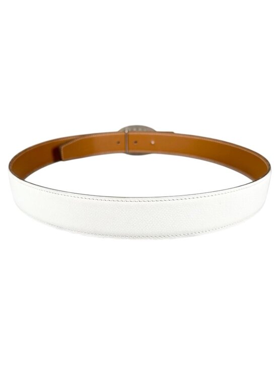 Hermes Evelyne Leather Brown White Belt Silver main image 5